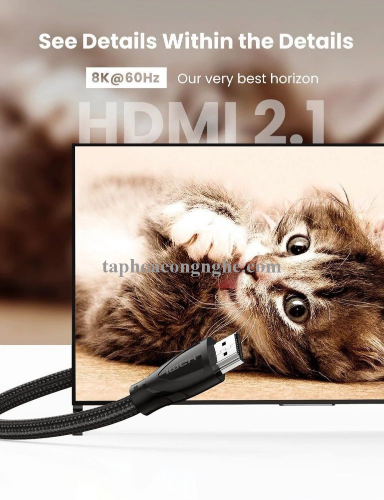 Ugreen 80404 3M 2.1 8K 60Hz 48Gbps 4k 120 hz màu đen Cáp HDMI 2.1 độ phân giải siêu Cao HD140 30080404